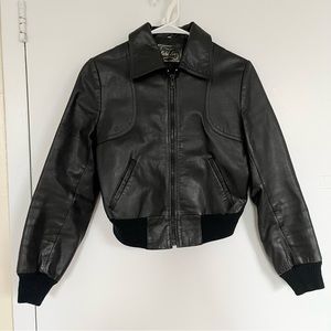Vintage Cropped Bomber Jacket